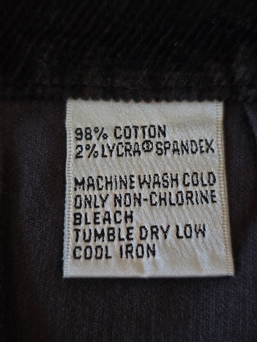 Talbots Stretch Corderoy Pants Charcoal Grey Cuffed Wide Leg Size 12 - Picture 14 of 16